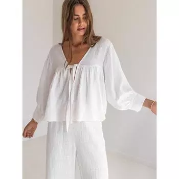 Хлопковые комплекты из 2 предметов, женская ночная рубашка с рукавами три четверти, v-образным вырезом, пижамы на шнуровке, свободные брючные костюмы, женская одежда для сна S зелёный