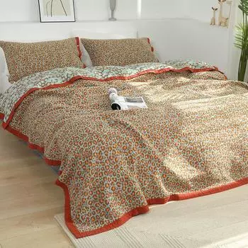 Хлопковые муслиновые одеяла для кровати, Чехлы для диванов в богемном стиле, детское одеяло, одеяло для путешествия, пешего туризма, отеля, леопардовое покрывало, одеяло 150x200cm