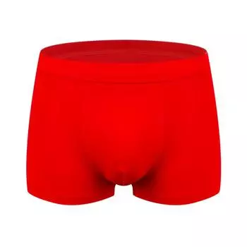 Хлопковые мужские боксеры, вентилируемые трусы-боксеры больших размеров, однотонное мягкое нижнее белье XL красный