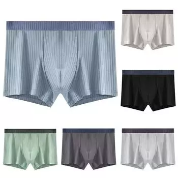 Хлопковые мужские трусы, мужское нижнее белье, однотонные трусы, шорты, дышащие мужские боксеры, нижнее белье, боксеры L(40-50)kg чёрный