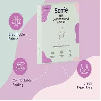 Хлопковые накладки на соски Sanfe Flix, 10 дышащих пирожков для сосков, невидимый бюстгальтер для женщин(Хлопковая накладка на соску)
