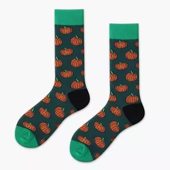 Хлопковые носки Crew Happy Socks Мужские Женские Британский стиль Повседневный Харадзюку Ананас арбуз кактус Мода Новинка Искусство Для пары Веселые