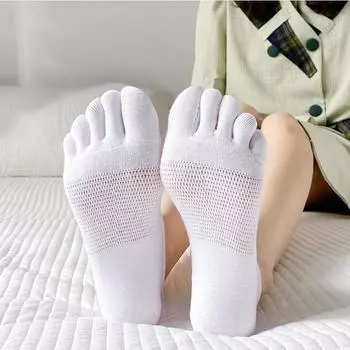 Хлопковые носки для женщин, летние мягкие дышащие невидимые носки, тонкие носки-лодочки one size бежевый