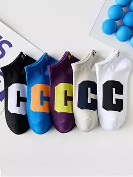 Хлопковые носки-лодочки длиной до щиколотки, тонкие, высокого качества, однотонные, короткие носки, модные, мужские, ручной работы чёрный