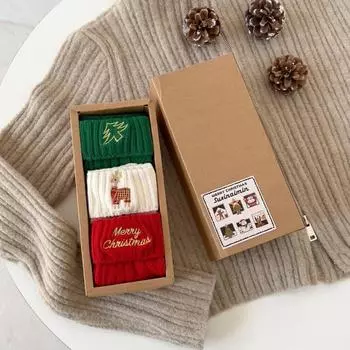 Хлопковые носки с рисунком из мультфильма «Рождественская елка», дышащие носки средней длины с вышивкой для косплея Coffee Bear