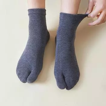 Хлопковые носки таби с двумя пальцами, носки для шлепанцев с двумя пальцами, мужские женские носки для комнатных тапочек, носки для вальгусной деформации большого пальца стопы, ортопедические японские носки с двумя пальцами EU 39-44