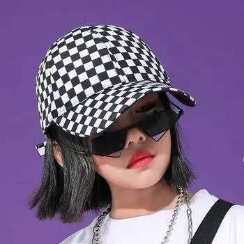 Хлопковые однотонные клетчатые солнцезащитные женские бейсболки в сетку, корейские солнцезащитные кепки, спортивные шапки в клетку кофейный