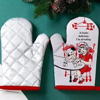 Хлопковые прихватки, цветные термостойкие прихватки с принтом, двойные прихватки для микроволновки, нескользящая поверхность и прихватки-кольца