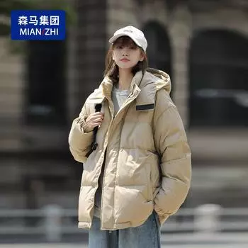 Хлопковые пуховики для мужчин и женщин зима 2024 новая куртка с капюшоном зимняя одежда мужская толстая S хаки