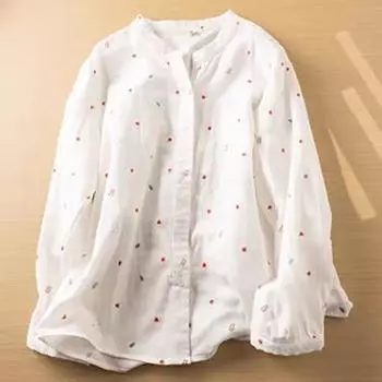 Хлопковые рубашки, блузки, женские, летние, осенние, дышащие, большого размера, женская одежда XL