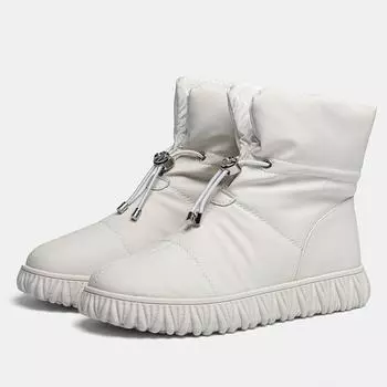 Хлопковые сапоги для женщин. Зимняя плюшевая женская хлопковая обувь 2023. Зимние сапоги. Водонепроницаемые ботинки. 35