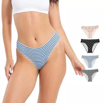 Хлопковые сексуальные бесшовные стринги дышащие трусики-невидимки с низкой посадкой иглы S
