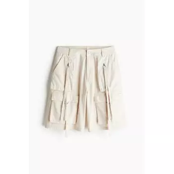 Хлопковые шорты карго HM Светло-бежевые