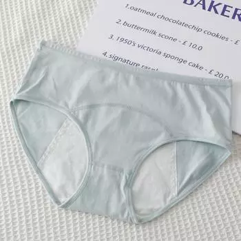 Хлопковые штаны для девочек, предотвращающие протекание по бокам, большие размеры, дышащие, быстросохнущие, защитные штаны, нижнее белье для физиологического периода L синий