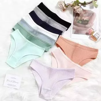 Хлопковые стринги с низкой талией, удобные дышащие трусики, хлопковые трусы-стойки, летние легкие дышащие трусики, женские трусы S