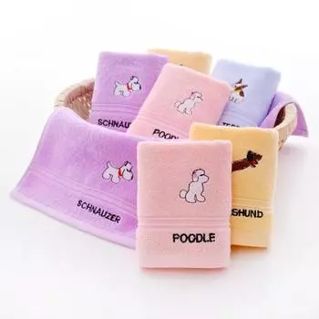 Хлопковые супер мягкие водопоглощающие детские банные полотенца с рисунком щенка пуделя и животными синий