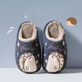 Хлопковые тапочки для девочек, милые тапочки с героями мультфильмов, осень и зима 31 темно-синий