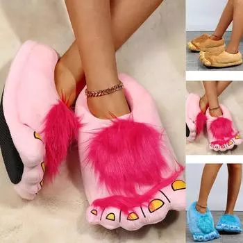 Хлопковые тапочки для любителей теплой обуви, мужские и женские домашние плюшевые тапочки One Size розовый