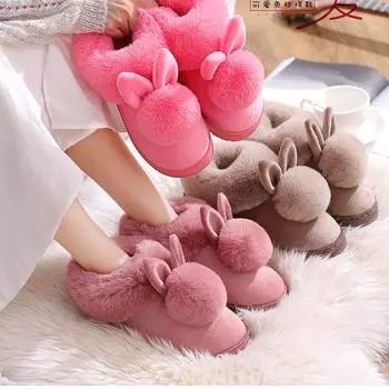 Хлопковые тапочки для мужчин, подходят для весны, осени и зимы, нескользящие для дома, теплые для пар зимой, плюшевые для женщин 36-37 серый