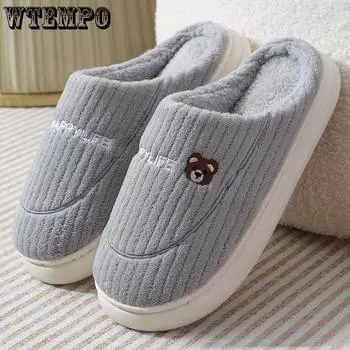 Хлопковые тапочки для женщин, зимние, для дома, теплые, для дома, мохнатые тапочки для мужчин, для домашнего использования, зимние мужские 36-37 хаки