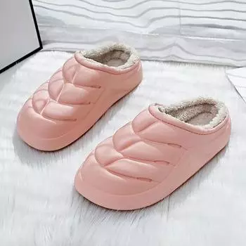 Хлопковые тапочки мужские зимние домашние домашние тапочки для пар, демонтаж и мытье волос, теплая толстая хлопковая женская хлопковая швабра, обувь Tide 36-37 чёрный