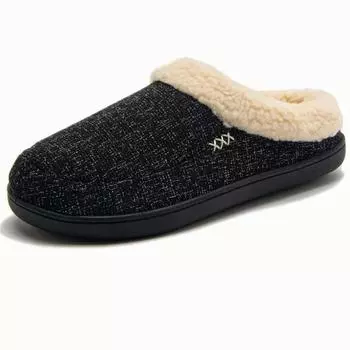 Хлопковые тапочки мужские зимние домашние с кашемиром теплые можно носить на улице грязную хлопчатобумажную обувь 44