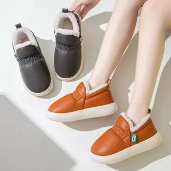 Хлопковые тапочки на каблуке, оптовая продажа, мужская и женская домашняя мебель, утолщенная, нескользящая, из искусственной кожи, хлопковая обувь 35-36