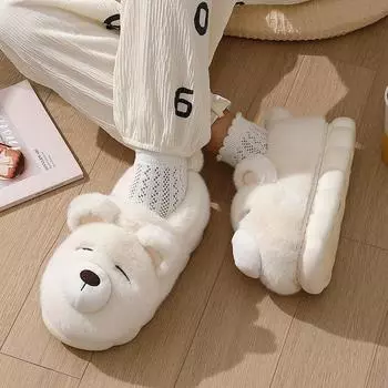 Хлопковые тапочки на толстой подошве. Теплая и симпатичная хлопковая обувь. 36-37 света кофе