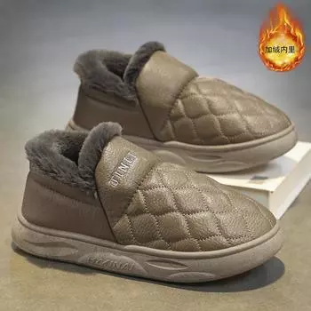 Хлопковые тапочки, новая верхняя одежда, мужская сумка на каблуке, водонепроницаемая, домашняя, теплая, бархатная, зимняя, мужская, с утолщенным каблуком, хлопковая обувь 40 серый