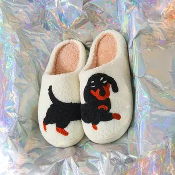 Хлопковые тапочки с мультяшным принтом на осень/зиму: Мягкая, теплая, устойчивая к грязи домашняя обувь на Хэллоуин 40-41 (fits size 39-40)