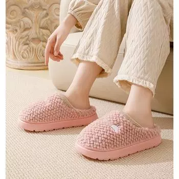 Хлопковые тапочки с утолщенной мягкой подошвой. Тапочки 36-37 розовый