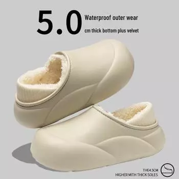 Хлопковые тапочки: Унисекс водонепроницаемая зимняя обувь для дома и улицы теплая плюшевая 2024 36-37