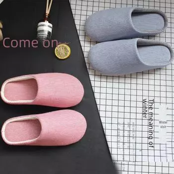 Хлопковые тапочки в японском стиле: Бесшумная, нескользящая, мягкая подошва для мужчин и женщин. Size 40-41 синий