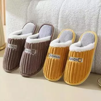 Хлопковые тапочки вельветовые мультяшные медведи пара домашние тапочки с толстой подошвой нескользящие 36-37 розовый