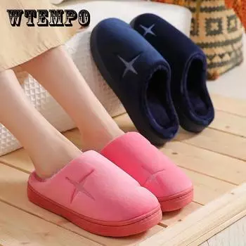 Хлопковые тапочки, женская зимняя домашняя сумка для пары, нескользящая теплая обувь на толстой подошве, домашние шерстяные тапочки, мужские 36/37 розовый