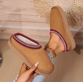 Хлопковые тапочки женские для улицы, домашняя одежда, на толстой подошве, сумка, голова, одна педаль, зимние, нескользящие, теплые, удобные, женские зимние ботинки чёрный