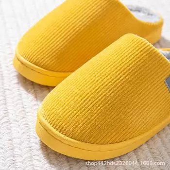 Хлопковые тапочки женские осенне-зимние парные домашние тапочки для дома теплые хлопковые нескользящие хлопковые тапочки мужская осенне-зимняя обувь 40/41 серый