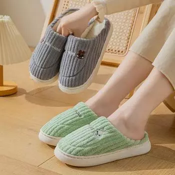 Хлопковые тапочки женские осенне-зимние парные домашние тапочки обувь для родов теплая хлопковая обувь нескользящие хлопковые жгуты мужские зимние модели 40-41 (one size smaller)