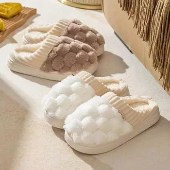 Хлопковые тапочки женские зимние домашние весенние и осенние теплые нескользящие домашние зимние плюшевые мужские Cixi 36-37