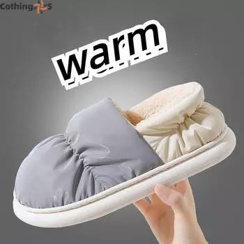 Хлопковые тапочки зимние водонепроницаемые для отдыха утолщение нескользящие внутренние утолщение домашнее тепло 36-37 зелёный