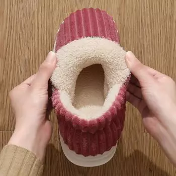 Хлопковые тапочки зимняя верхняя одежда плюшевые теплые ботинки и туфли 36-45 40-41(one size smaller) серый