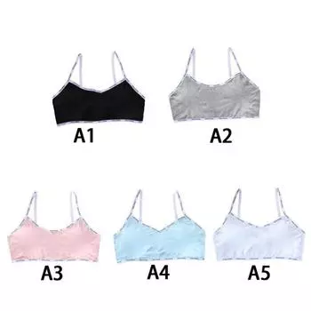 Хлопковые тренировочные бюстгальтеры, детская бюстгальтерная одежда для девочек, удобные бюстгальтеры для полового созревания, нижнее белье для подростков