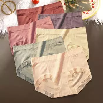 Хлопковые трусики больших размеров, нижнее белье для женщин, удобные бесшовные трусики со средней талией, однотонные трусы больших размеров, 40-75 кг one size