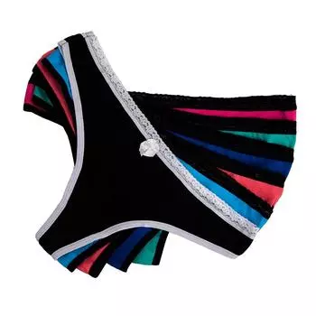 Хлопковые трусики-стринги, женские сексуальные кружевные стринги, нижнее белье, бесшовные трусы-бикини, однотонный бант, 6 шт./компл. M разноцветный