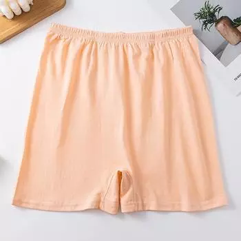 Хлопковые трусы-слипы с высокой посадкой для женщин больших размеров - для среднего и пожилого возраста, свободного кроя, длиной до середины бедра, тонкие шорты Size 115 [110-130 lbs]