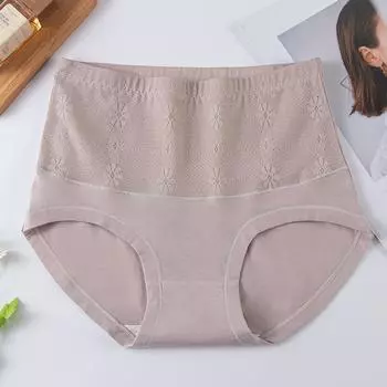 Хлопковые трусы-слипы с высокой талией больших размеров для женщин среднего и пожилого возраста - Дышащие, с контролем живота 6XL (205-230 lbs)