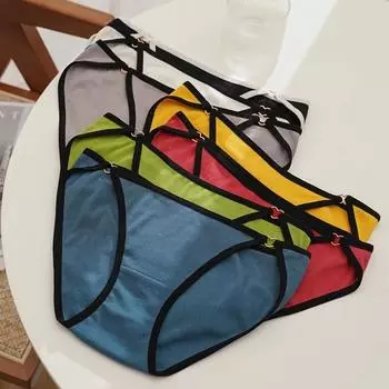 Хлопковые трусы, трусы со средней талией, дышащие трусы, хлопковое цветное нижнее белье, сексуальное женское белье, женские трусы M зелёный