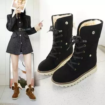 Хлопковые туфли, утолщенные бархатные ботинки Martin женские 2025 зимние новые теплые повседневные ботинки из хлопка короткие женские туфли 36 чёрный