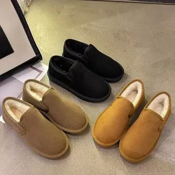 Хлопковые туфли женские зимние с подкладкой A Foot Stirrup Snow Cotton 35-44 ярдов зимние модели для пар для мужчин и женщин с толстой подошвой теплые зимние ботинки 35 малиновый