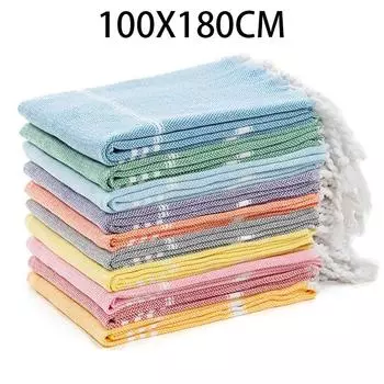 Хлопковые турецкие пляжные полотенца, очень большие, без песка, быстросохнущие, для купания, для ванной, для кемпинга, дорожное одеяло, предметы первой необходимости для взрослых 90x180cm